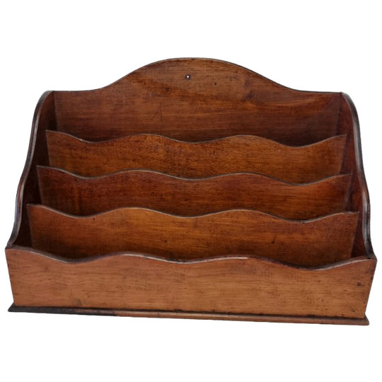 Antiek Mahonie Houten Brievenbakje, Circa 1900 1