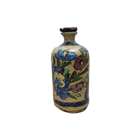 Antiek Perzisch Qajar Keramiek Rond Flesje, Van Rond 1900 1