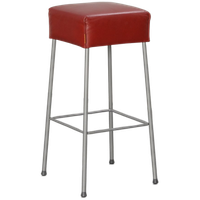 Montis Salsa Barkruk, Bordeaux Rood Leder, 4-Poot Onderstel
