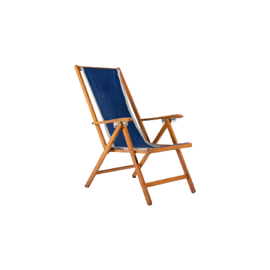 Italian Mid-century Foldable Deck Chair From Fratelli Reguitti 1960’s 1
