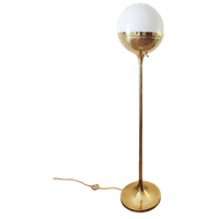 Messing Vloerlamp En Opaline Glas Van Vereinigte Werkstätten
