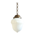 Prachtige Antiek/Vintage Art Deco Lamp Opaline Glas, Jaren '20/'30 thumbnail 1