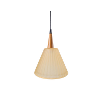 Vintage Micron Hanglamp Hout Glas Italy Design ‘80