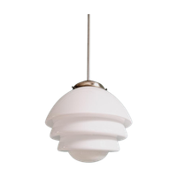 Art Deco Hanglamp In Witte Opaline, Jaren 1920-30