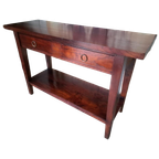 Donkere Teakhouten Sidetable, Haltafel, Wandconsole thumbnail 1