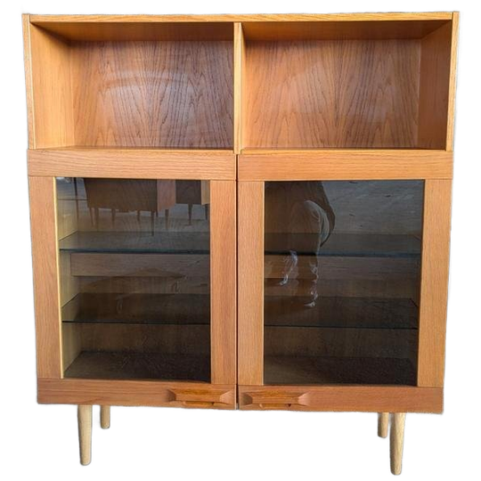 Vintage Deense Vitrine Kast Met Verlichting, Denka- Denmark 1
