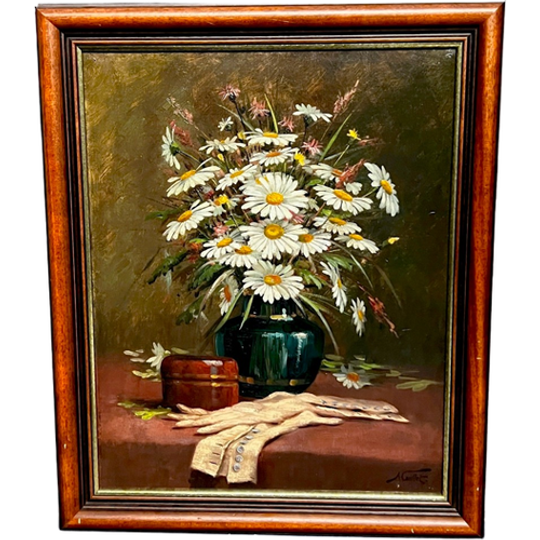 Albert Caullet. "stilleven Met Madeliefjes En Handschoenen." 1