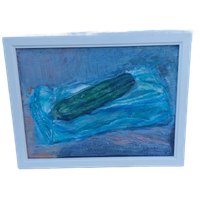 Origineel Acrylschilderij Op Canvas Met Ophangsysteem.blauw, Groen Schilderij