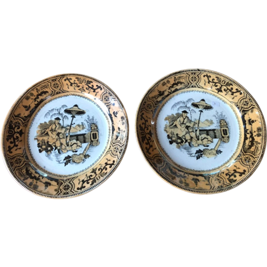 2 Sierborden Petrus Regout Pajong +- 1870-1885 1