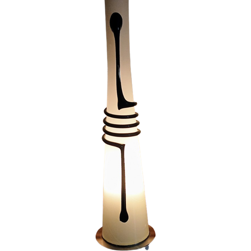 Design Tafel Lamp Jerzy Sluczan-Orkusz Snake Lamp Zwart / Wit Glas