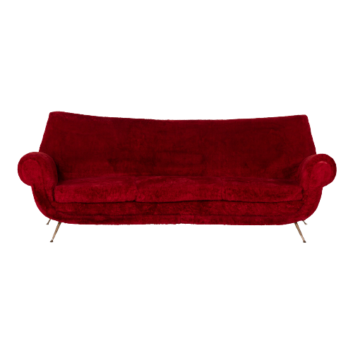 Italian Mid-Century Modern Curved Sofa / Bank / 3-Zitsbank By Gigi Radice For Minotti, 1960’S