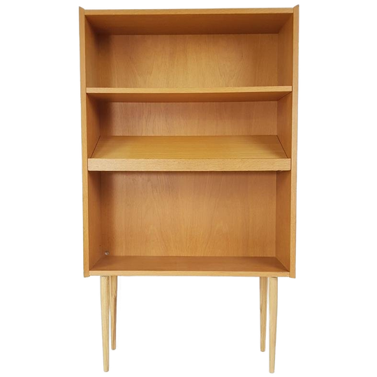 Vintage Deens Boekenkastje Eiken Fineer Met Lectuurgedeelte 1