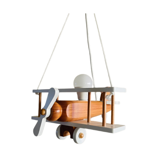 Massief Houten Vliegtuig Lamp 1