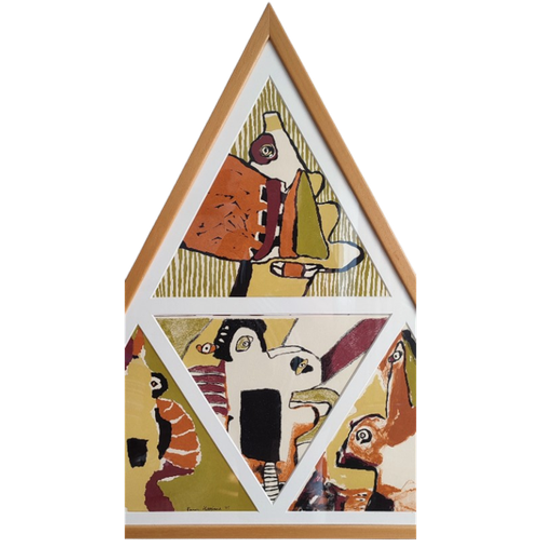 Francis Hoogland Litho 4 Zeefdruk Figuratief Driehoek Cobra 1