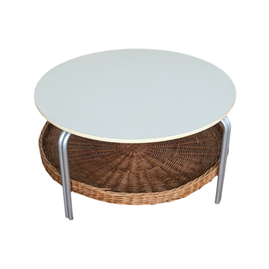 Salontafel Met Lectuurmand – Jaren 70 - (mf20) 1