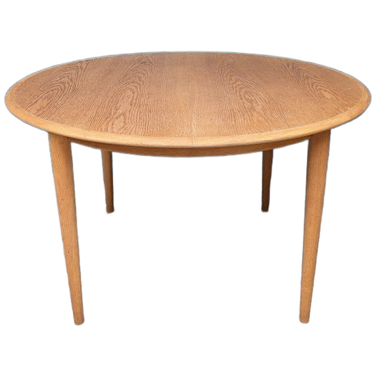 Vintage Ronde Eiken Eettafel, Jaren 60 1