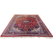 Perzisch Tabriz Vloerkleed Wol Handgeknoopt 253X368Cm - Vintage Tapijt - Rood Blauw Wit