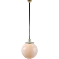 Vintage Bol Hanglamp Schoollamp Koper Stang Art Deco ‘50