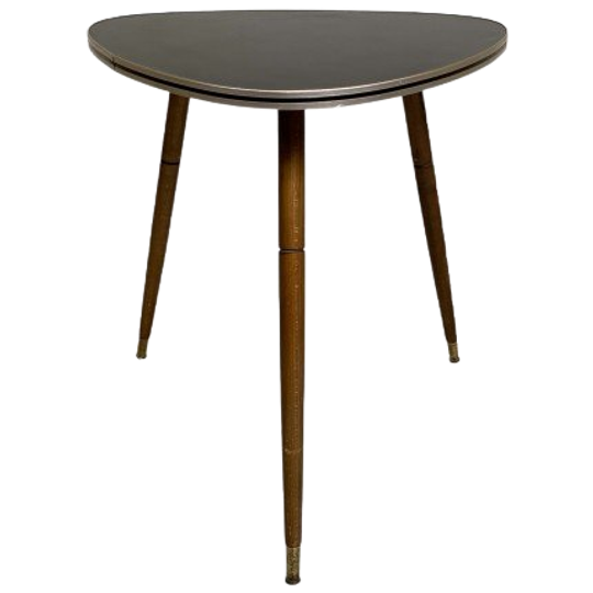 Driehoekige Vintage Bijzettafel, Salontafel Op Drie Poten 1