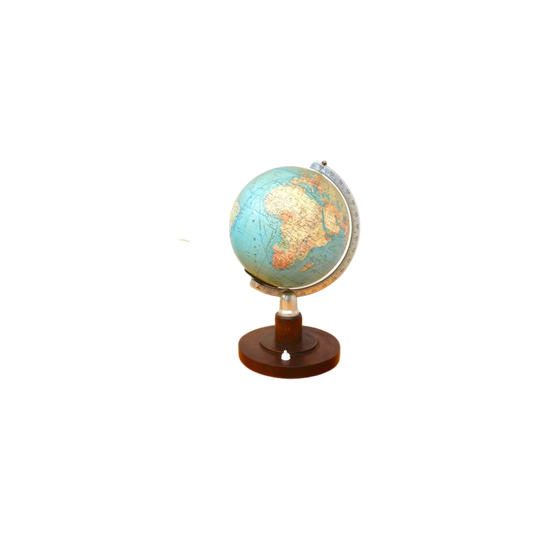 Retro Vintage Wereldbol Globe Lamp Tafellamp Klein Glas 1