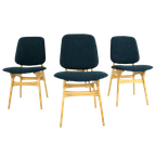 Set 4 Vintage Stoelen In De Stijl Van Arne Hovmand Olsen Reupholstered thumbnail 1