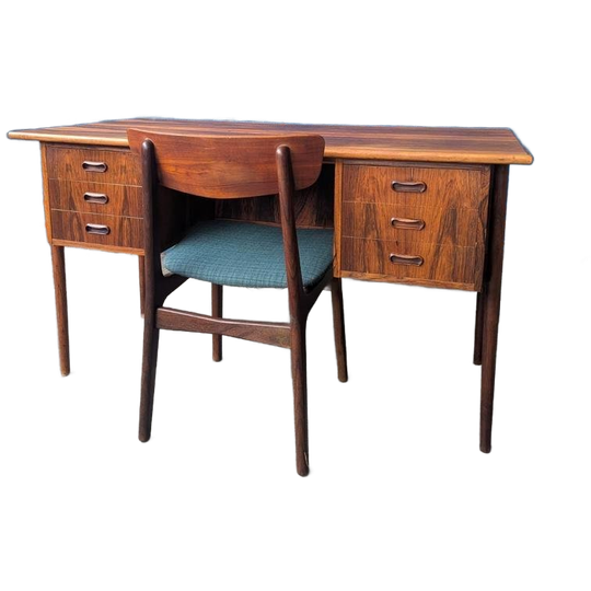 Deens Vintage Palissander Bureau, Vrijstaand 1