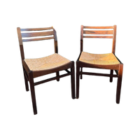 2X Pastoe Stoel Met Biezen Zitting