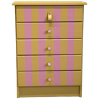 Restyle Streep Ladekastje Hout Porselein/leer Knop thumbnail 1