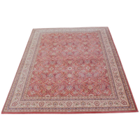 Groot En Luxe Voornamelijk Roze/ Rood Wollen Oosters Vloerkleed 345x250cm
