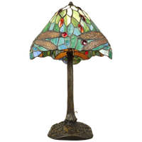 Tiffany Lamp Met Libellen Op Bronzen Voet