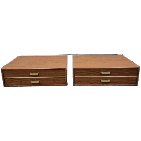 Set Van 2 Zwevende Nachtkastjes Vintage Gero Besteklade Kast 1
