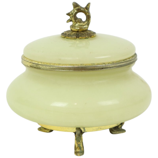 Vintage Juwelenkistje Trinket Doosje Italiaanse Albast Natuursteen 1