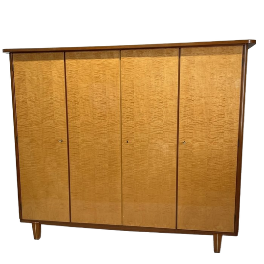 Midcentury 4 Deurs Kledingkast Wardrobe Gloss Vintage 1