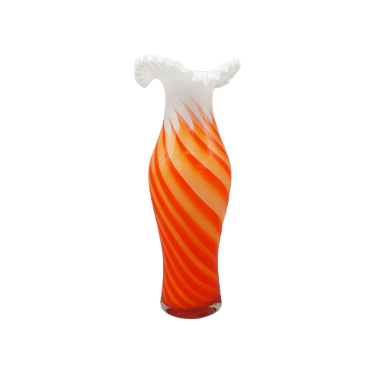 Grote Opaline Oranje Witte Vaas 1
