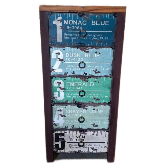 Kleurrijke Houten Ladenkast, Apothekerskast, Archiefkast 1