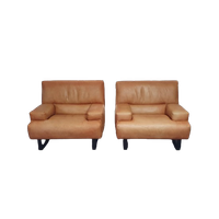 2 X Machalke Thick Saddle Leather Love Seat.