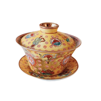 Vintage Chinees Porselein Theekopjes Geel