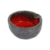 Fat Lava Aardewerk Keramiek Asbak Fel Rood Plem Vintage 13Cm