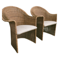 Vintage Luit Van Der Helm Rotan Slederok Stoelen (Nieuw Gestoffeerd)