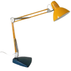 Vintage Schaarlamp Okergeel Met Standaard 1960’s thumbnail 1