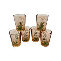 Vintage Roze Shotglaasjes Met Bloemdecor Set Van 6