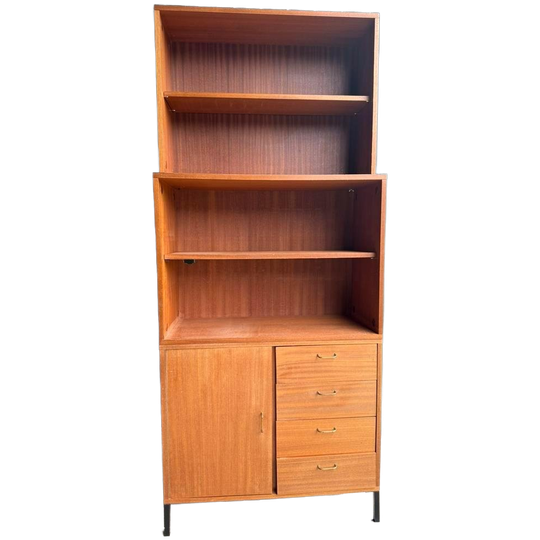 Vintage Teak Boekenkast Wandmeubel Simpla Lux / Kk 1