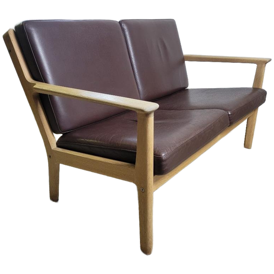 Vintage Ge265 Tweezits Bank Van Hans J. Wegner Voor Getama 1