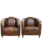 Exclusieve Set Rundleren Aviator Design Fauteuils Met Een Bijzondere Kleurstelling thumbnail 1