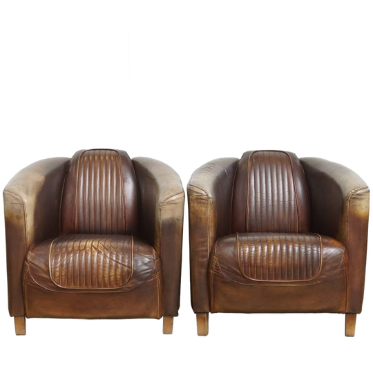 Exclusieve Set Rundleren Aviator Design Fauteuils Met Een Bijzondere Kleurstelling 1