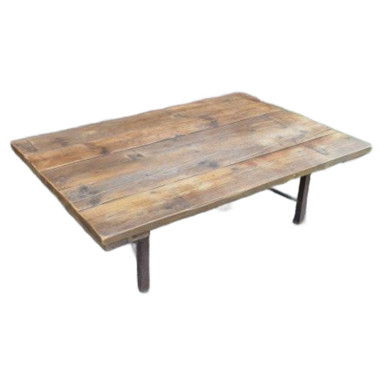 Industriële Salontafel Metaal Met Steigerhouten Blad 1