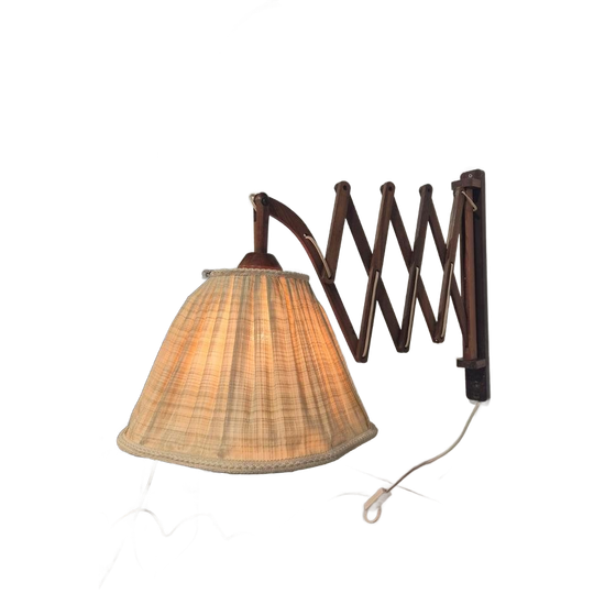 Vintage Teak Harmonica Schaar Lamp 1