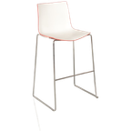 Arper Catifa 46 Design Barkruk, Wit / Rood, Buisframe Onderstel thumbnail 1