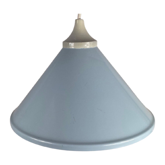 Mid Century Modern - Hanging Pedant In Baby Blue Enameld Steel - Scandinavian- 70’s 1