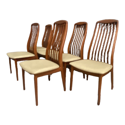 Set Of 4 Teak Kai Kristiansen Chairs For Schou Andersen, Denmark 1960S